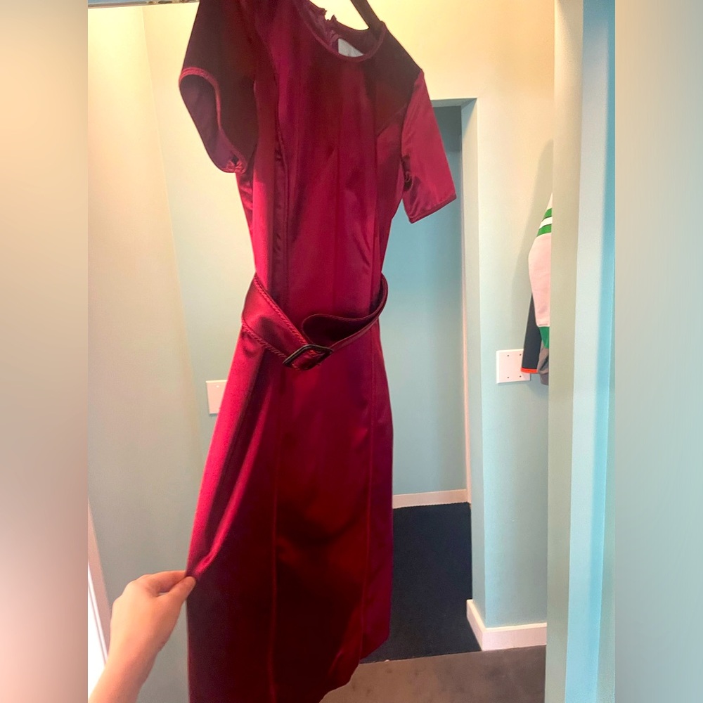 Burberry Dress, Cranberry Colored with optional sash